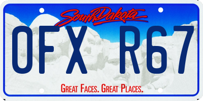 SD license plate 0FXR67