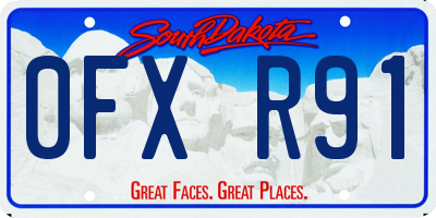 SD license plate 0FXR91
