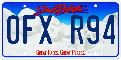 SD license plate 0FXR94