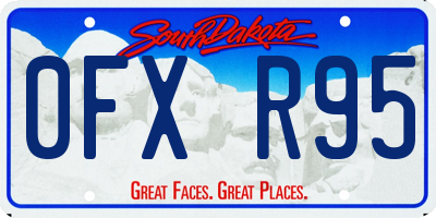 SD license plate 0FXR95