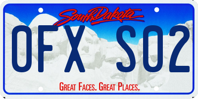 SD license plate 0FXS02