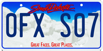 SD license plate 0FXS07