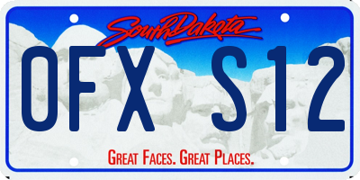 SD license plate 0FXS12