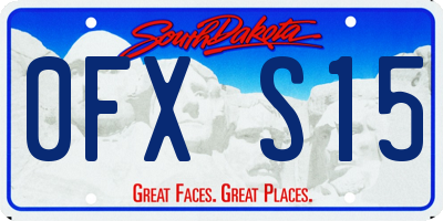 SD license plate 0FXS15