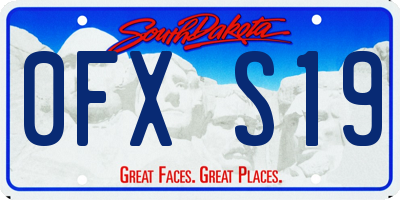 SD license plate 0FXS19
