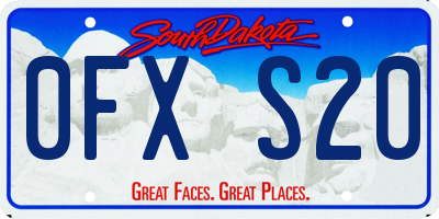 SD license plate 0FXS20