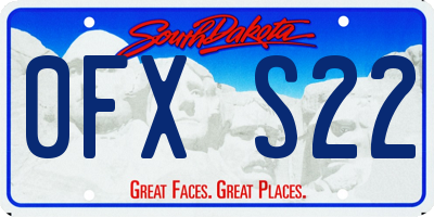 SD license plate 0FXS22
