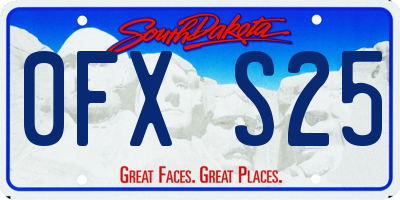 SD license plate 0FXS25