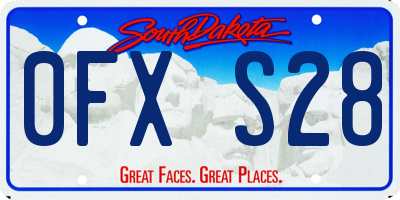 SD license plate 0FXS28