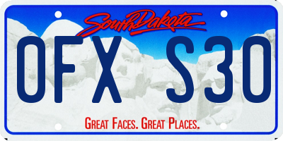 SD license plate 0FXS30