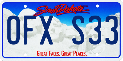 SD license plate 0FXS33
