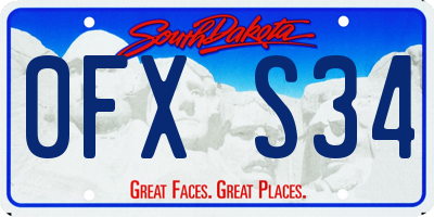 SD license plate 0FXS34