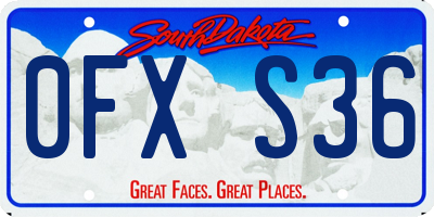 SD license plate 0FXS36