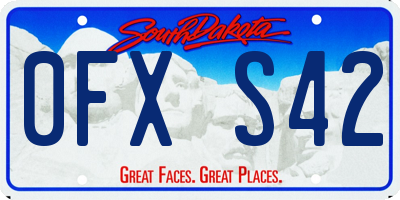 SD license plate 0FXS42