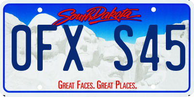 SD license plate 0FXS45