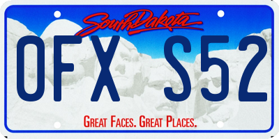 SD license plate 0FXS52