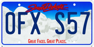 SD license plate 0FXS57