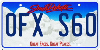 SD license plate 0FXS60