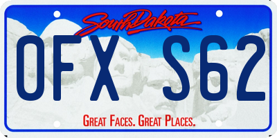 SD license plate 0FXS62