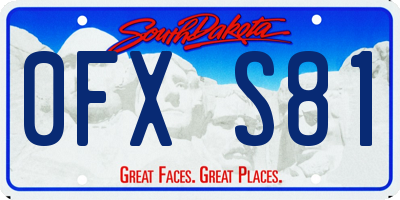 SD license plate 0FXS81