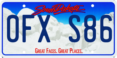 SD license plate 0FXS86