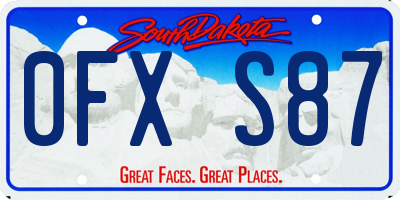 SD license plate 0FXS87
