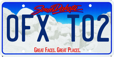 SD license plate 0FXT02