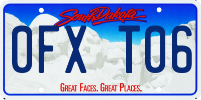 SD license plate 0FXT06