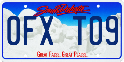SD license plate 0FXT09