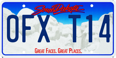 SD license plate 0FXT14