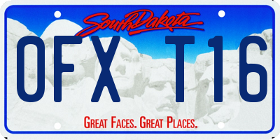 SD license plate 0FXT16