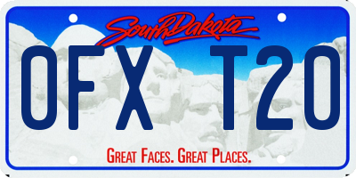 SD license plate 0FXT20
