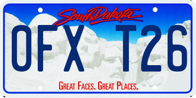 SD license plate 0FXT26