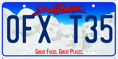 SD license plate 0FXT35