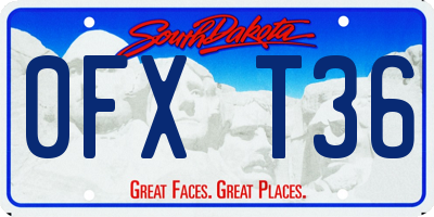 SD license plate 0FXT36