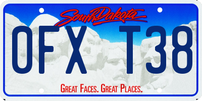 SD license plate 0FXT38