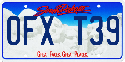 SD license plate 0FXT39