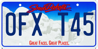 SD license plate 0FXT45