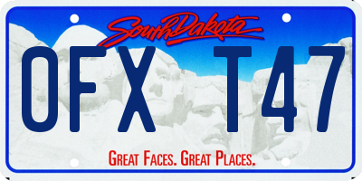 SD license plate 0FXT47