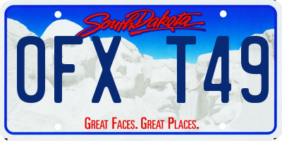 SD license plate 0FXT49