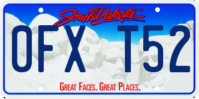 SD license plate 0FXT52