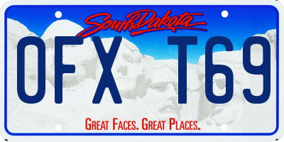 SD license plate 0FXT69
