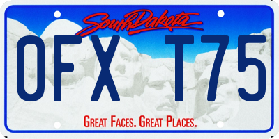 SD license plate 0FXT75
