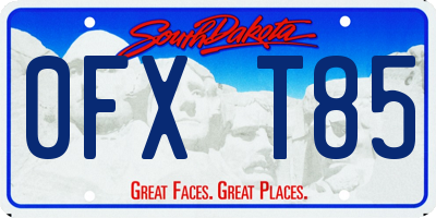 SD license plate 0FXT85