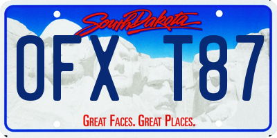 SD license plate 0FXT87