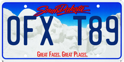 SD license plate 0FXT89