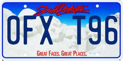 SD license plate 0FXT96