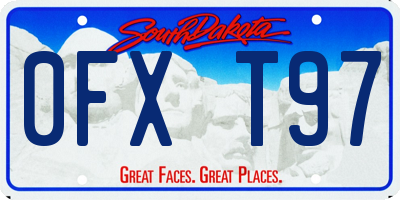 SD license plate 0FXT97
