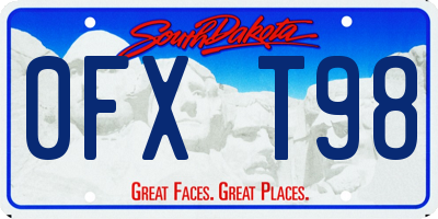 SD license plate 0FXT98