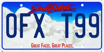 SD license plate 0FXT99